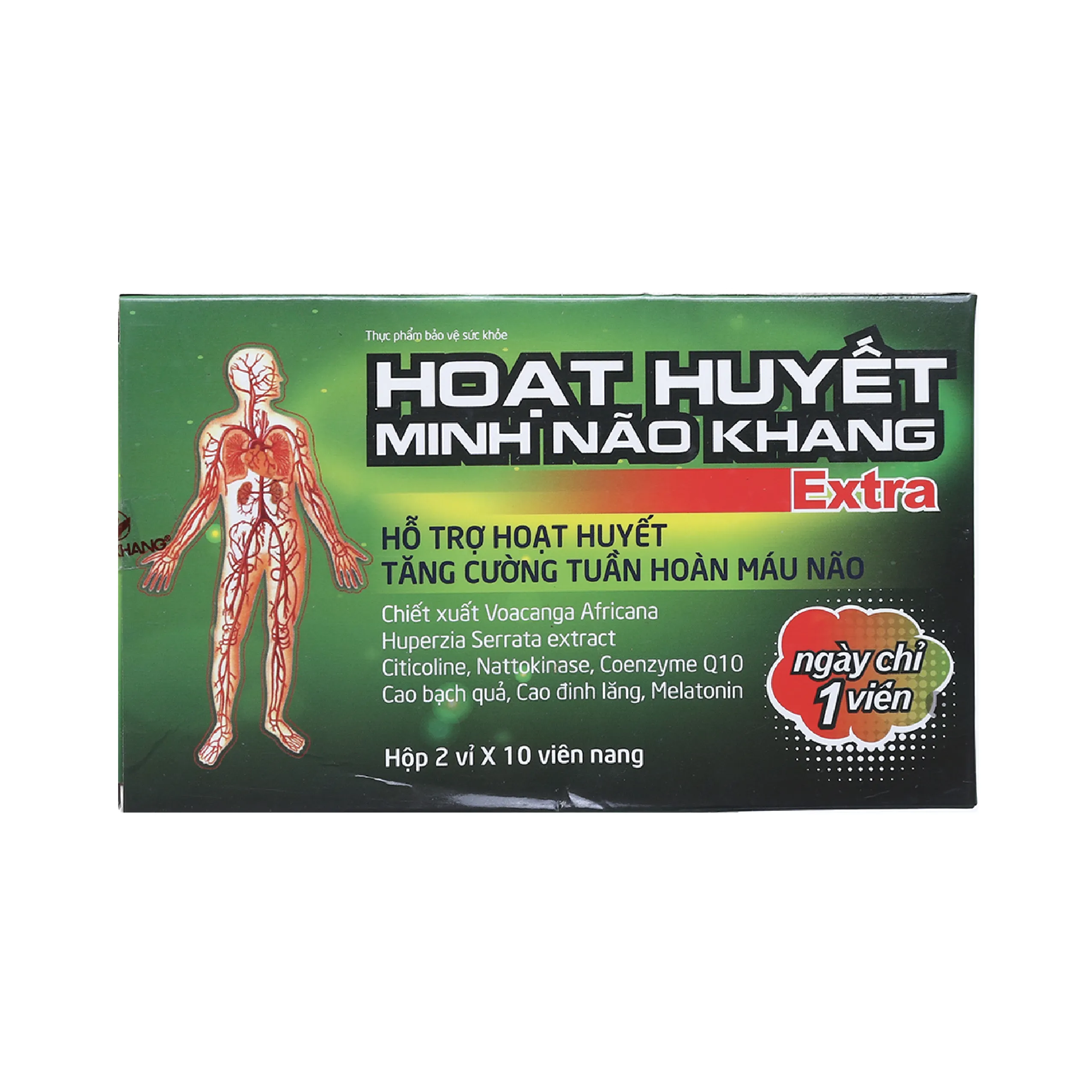 Thực phẩm bảo vệ sức khoẻ Hoạt Huyết Minh Não Khang Extra (20 viên)