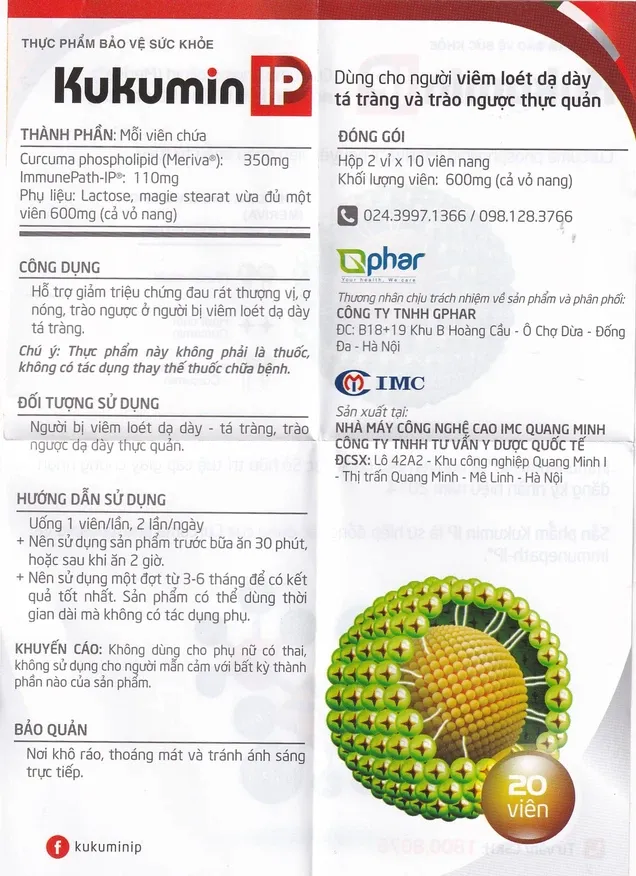 Thực phẩm bảo vệ sức khoẻ Kukumin IP (20 viên) 5