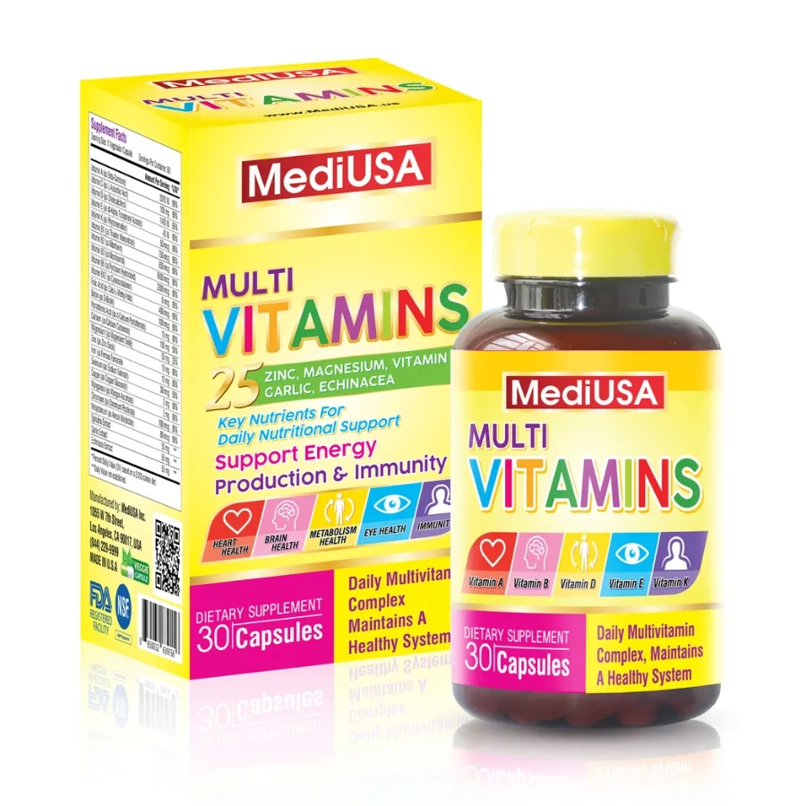 Thực phẩm bảo vệ sức khoẻ Multi Vitamins Mediusa bổ sung vitamin và khoáng chất cho cơ thể (30 viên)