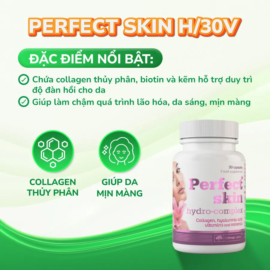 Thực phẩm bảo vệ sức khoẻ Perfect Skin Hydro-Complex hỗ trợ bảo vệ da và chống oxy hóa (Hộp 30 viên) 2