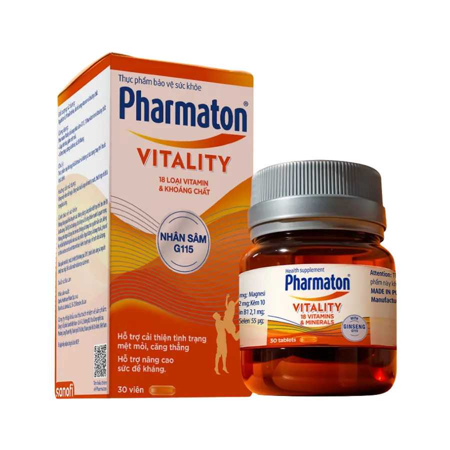 Thực phẩm bảo vệ sức khoẻ Pharmaton Vitality (Hộp 30 viên)