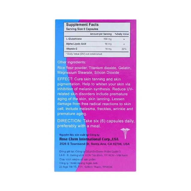 Thực phẩm bảo vệ sức khoẻ viên nang Glutathione White 800 (60 viên) 3