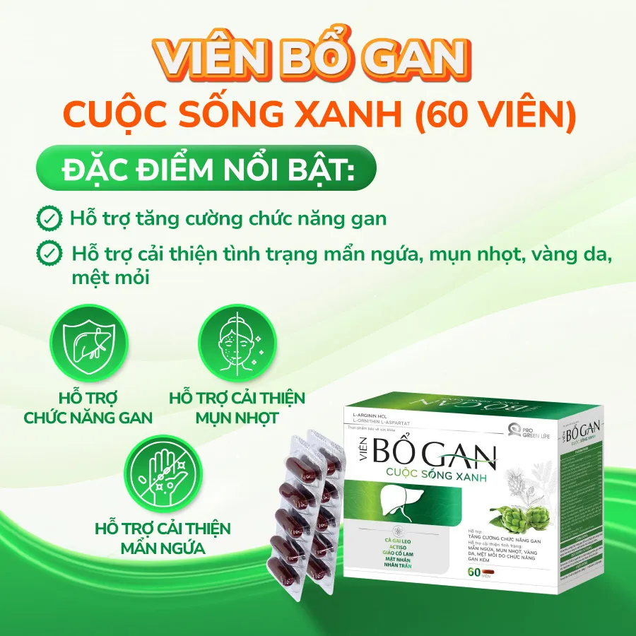 Thực phẩm bảo vệ sức khoẻ Viên Bổ Gan Cuộc Sống Xanh hỗ trợ tăng cường chức năng gan (60 viên) 4