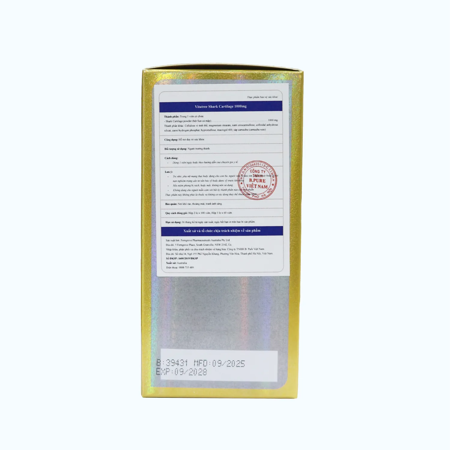 Thực phẩm bảo vệ sức khoẻ Vitatree Shark Cartilage Hỗ Trợ Sụn Khớp (Hộp 60 Viên) 4
