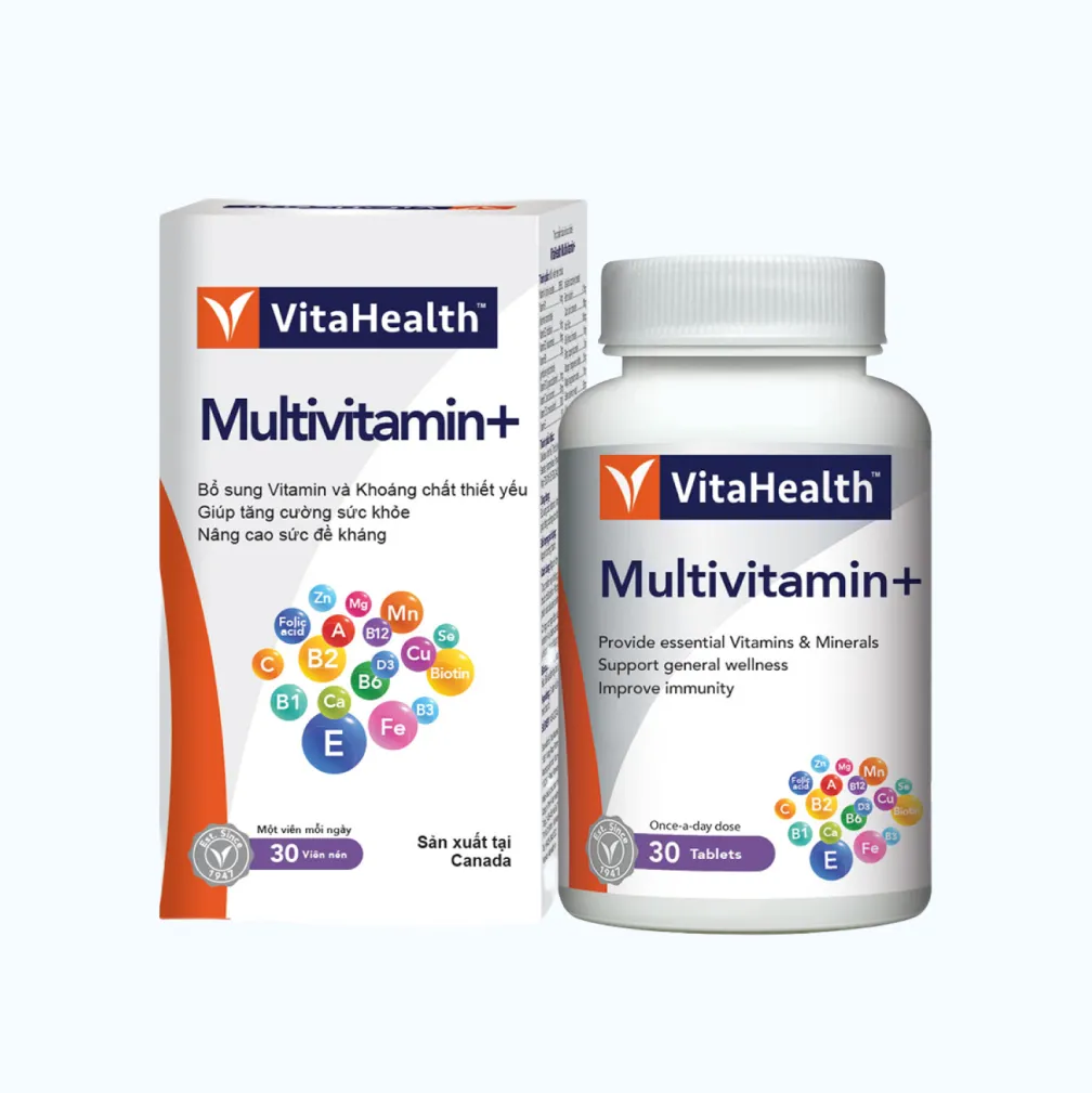 Thực phẩm bảo vệ sức khoẻ VitaHealth Multivitamin+ giúp tăng cường sức khỏe và sức đề kháng (Hộp 30 viên) 2