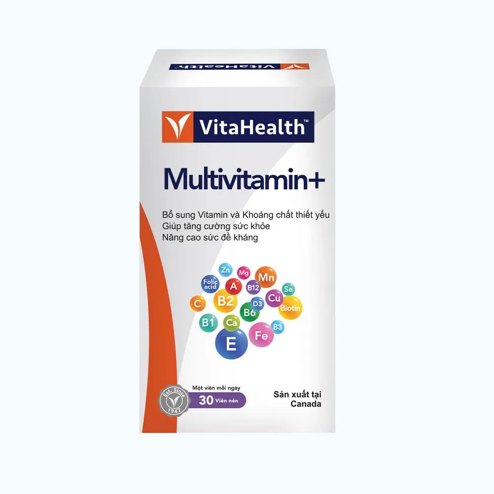 Thực phẩm bảo vệ sức khoẻ VitaHealth Multivitamin+ giúp tăng cường sức khỏe và sức đề kháng (Hộp 30 viên) 4