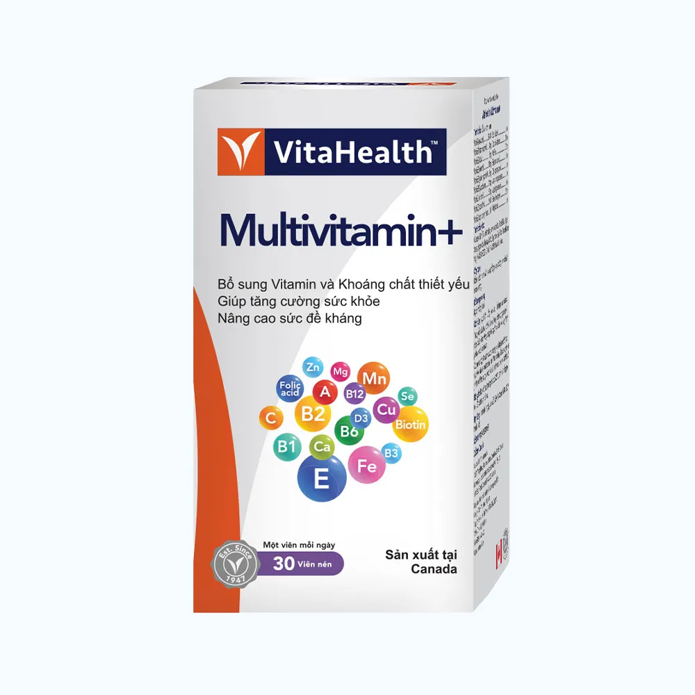 Thực phẩm bảo vệ sức khoẻ VitaHealth Multivitamin+ giúp tăng cường sức khỏe và sức đề kháng (Hộp 30 viên) 5