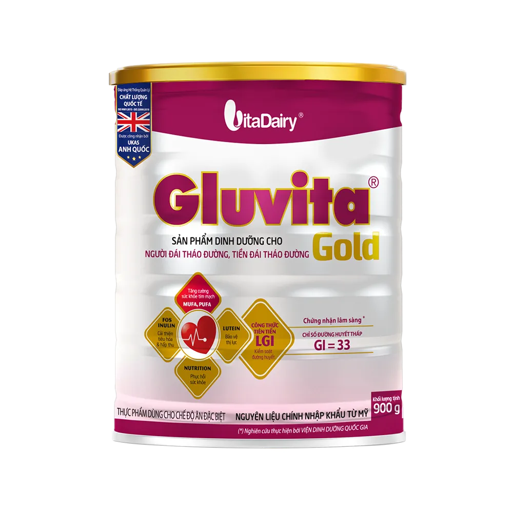 SỮA BỔ SUNG DINH DƯỠNG CHO NGƯỜI ĐÁI THÁO ĐƯỜNG GLUVITA GOLD VITADAIRY 900G