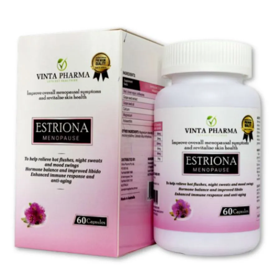 Thực phẩm hỗ trợ nữ giới Estriona Menopause hỗ trợ giảm triệu chứng tiền mãn kinh và mãn kinh (Hộp 20 viên)