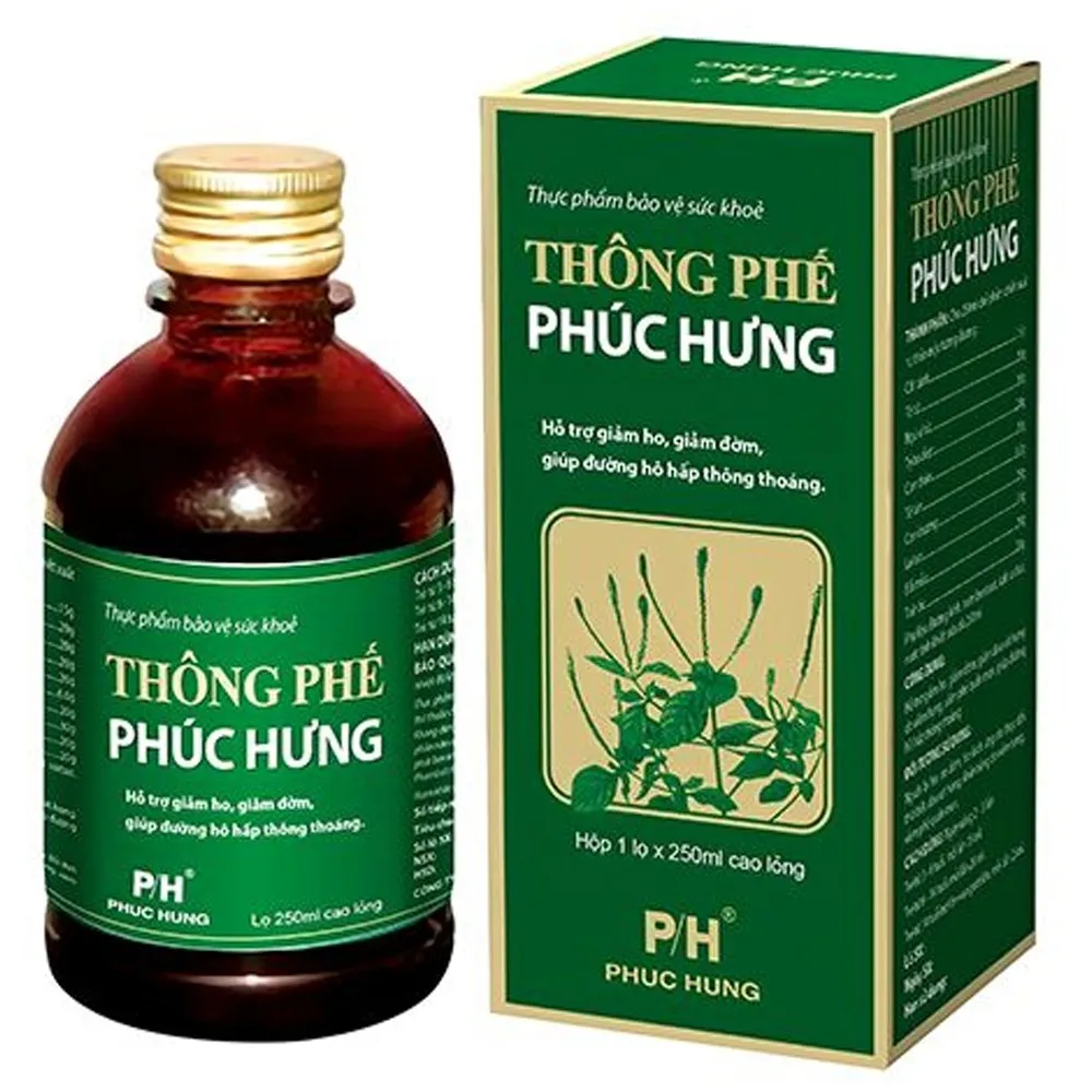 Thông Phế Phúc Hưng dạng cao lỏng hỗ trợ giảm ho, giảm đờm, hỗ trợ đường hô hấp (250ml)