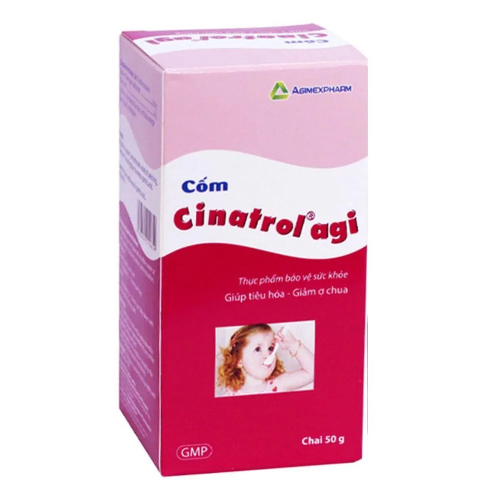 Thuốc cốm Cinatrol Agimexpharm hỗ trợ chứng khó tiêu, trẻ sơ sinh ọc sữa 50g (Cốm hồng)
