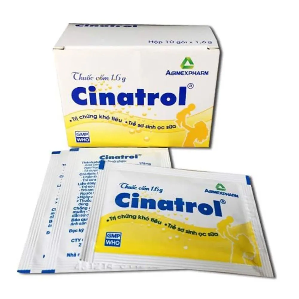 Thuốc cốm Cinatrol Agimexpharm hỗ trợ chứng khó tiêu, trẻ sơ sinh ọc sữa (30 gói x 1,6g)