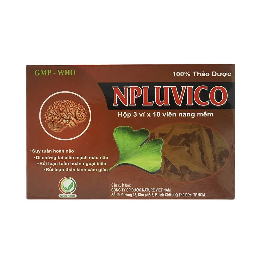 Thuốc Npluvico Nature điều trị suy tuần hoàn não (3 vỉ x 10 viên) 2