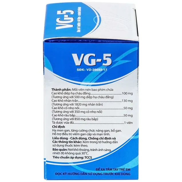 Thuốc VG-5 hỗ trợ viêm gan (40 viên) 4