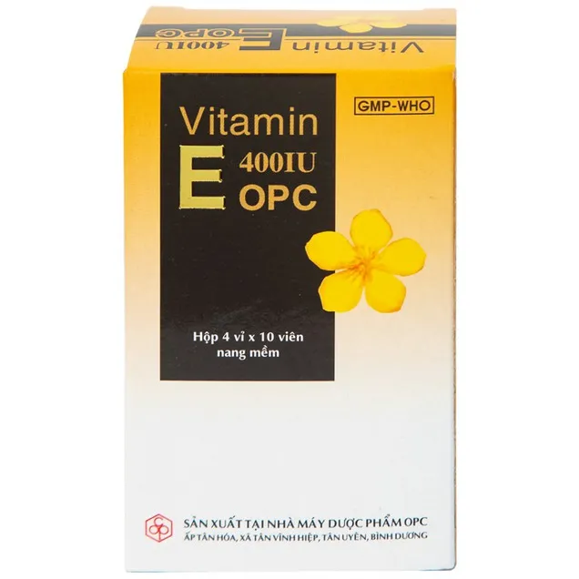 Thuốc Vitamin E 400IU OPC hỗ trợ thiếu Vitamin E (4 vỉ x 10 viên)