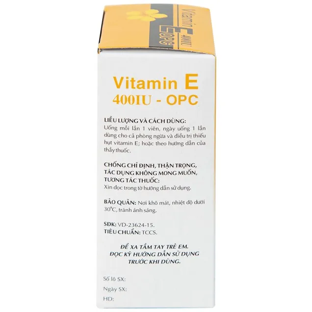 Thuốc Vitamin E 400IU OPC hỗ trợ thiếu Vitamin E (4 vỉ x 10 viên) 5