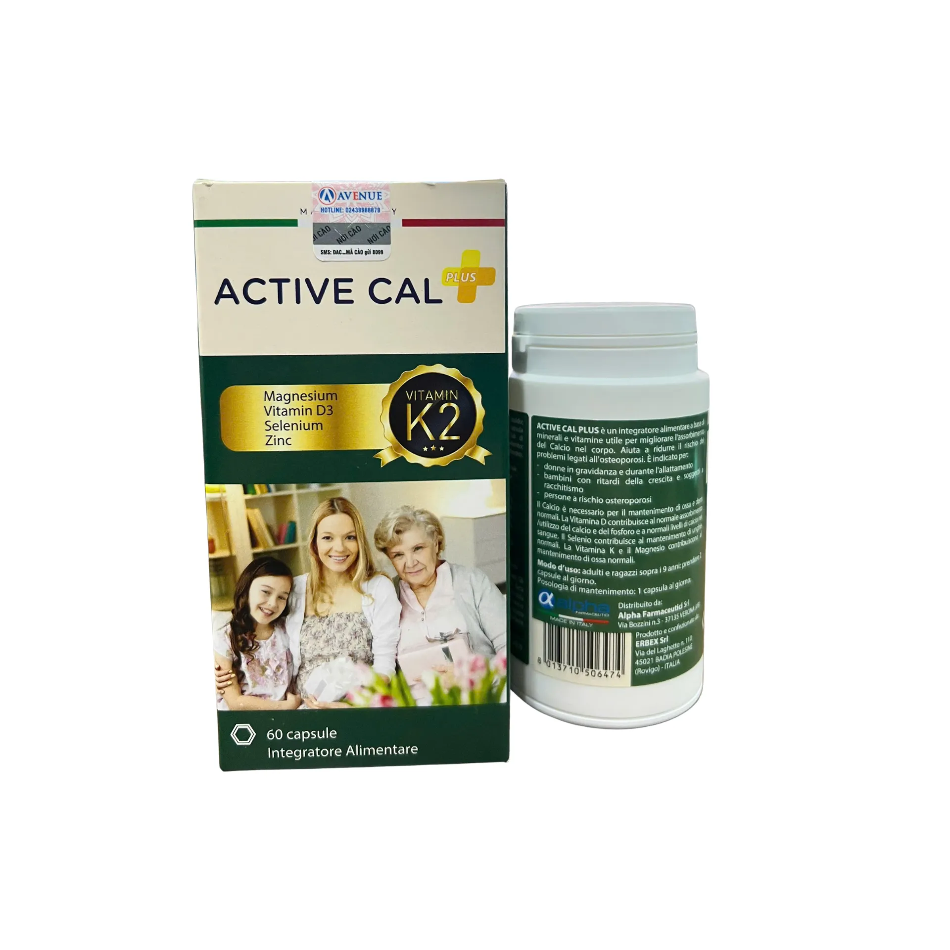 TPBVSK Active Cal Plus Bổ Sung D3, K2, Mg Hỗ Trợ Giảm Nguy Cơ Loãng Xương (Hộp 60 viên) 2