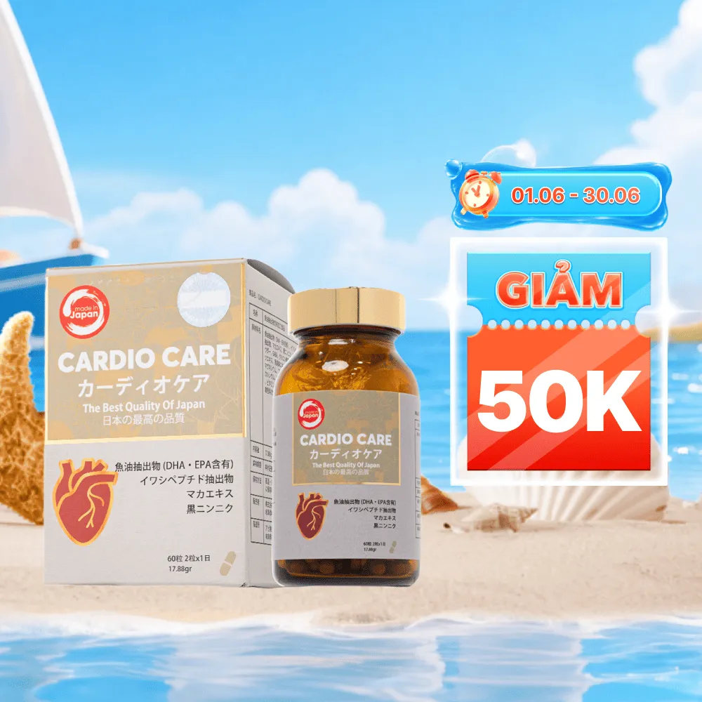 TPBVSK CARDIO CARE Hỗ Trợ Cải Thiện Tình Trạng Triglycerid Cao Trong Máu (Hộp 60 viên)
