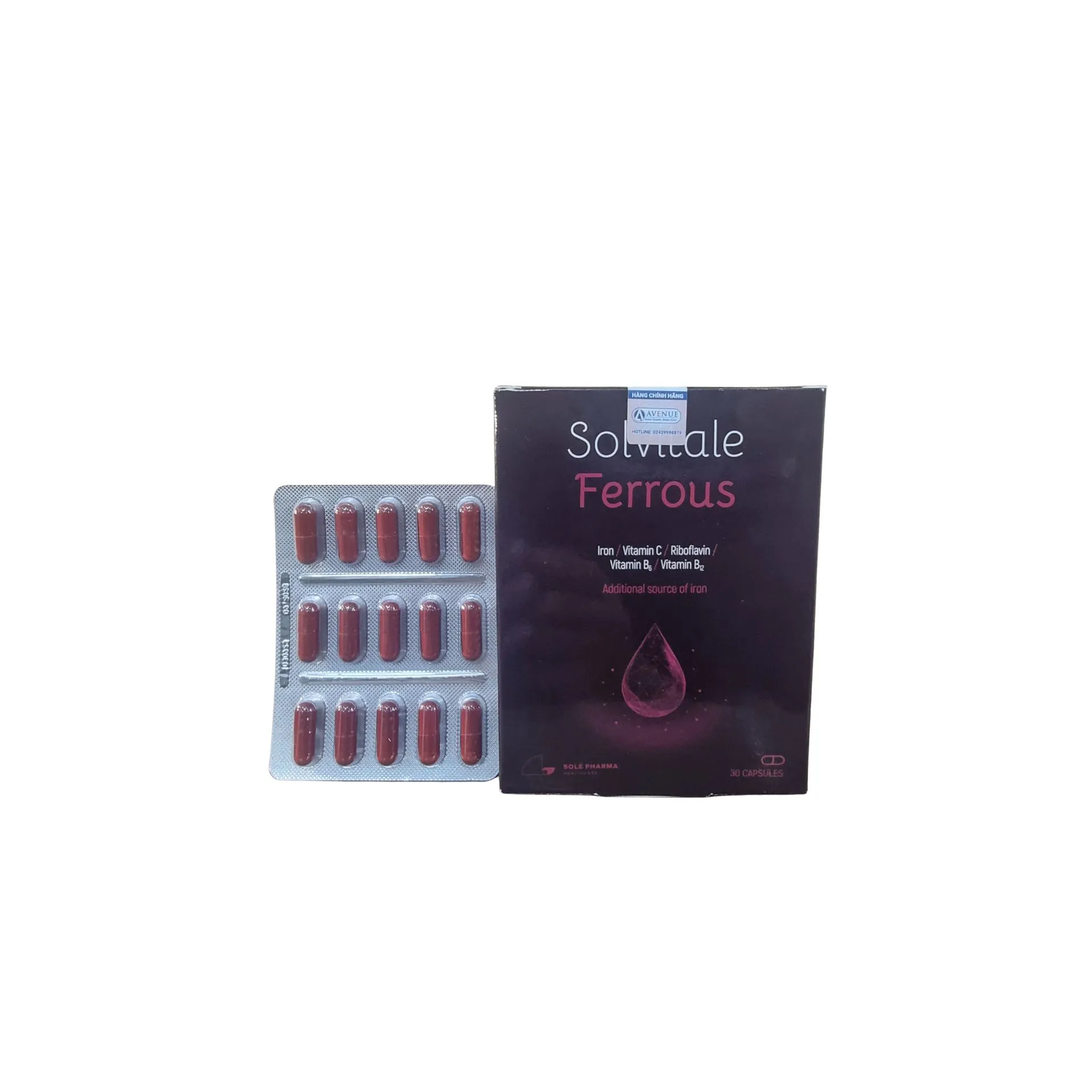 TPBVSK Solvitale Ferrous Hỗ Trợ Bổ Sung Sắt Và Vitamin (Hộp 30 viên)