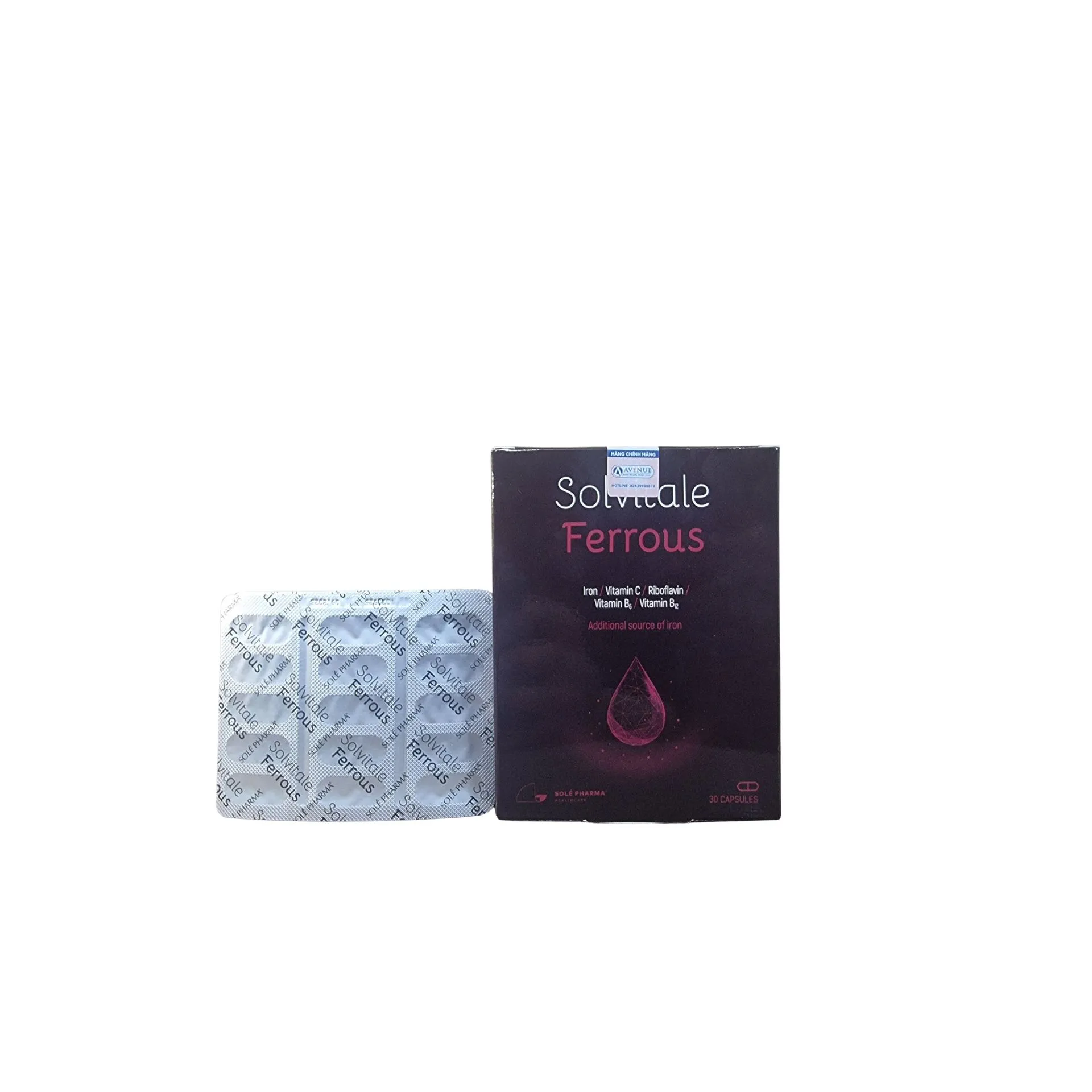 TPBVSK Solvitale Ferrous Hỗ Trợ Bổ Sung Sắt Và Vitamin (Hộp 30 viên) 2