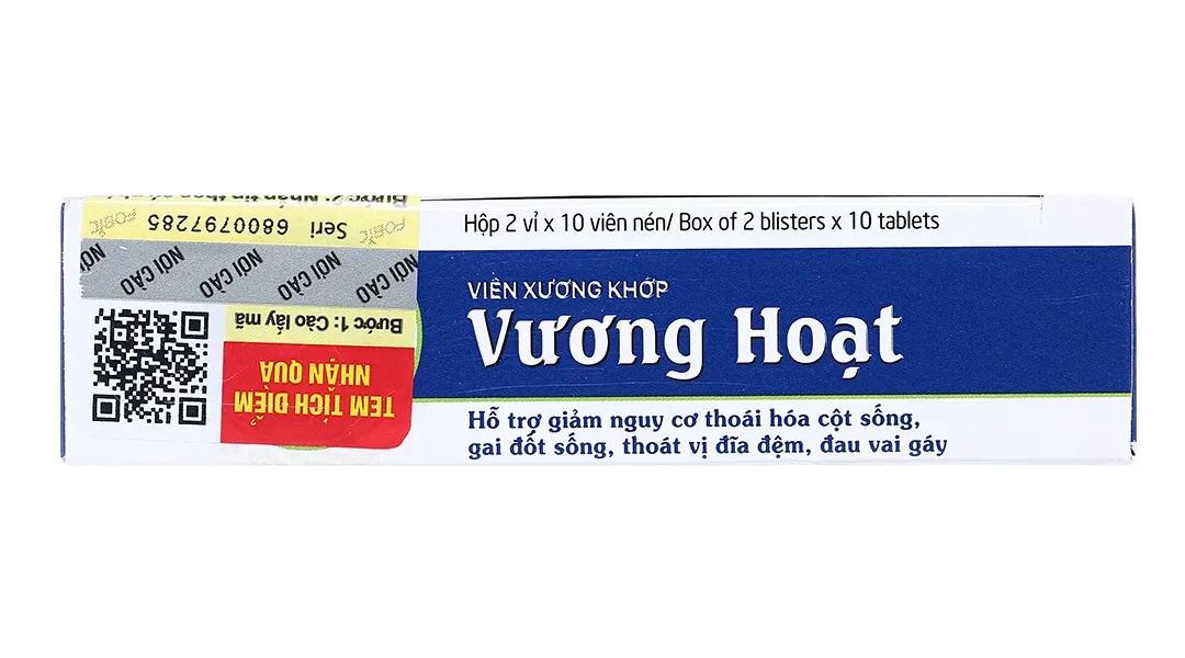 Viên xương khớp Vương Hoạt giảm nguy cơ thoái hóa cột sống, đau vai gáy hộp 20 viên 6