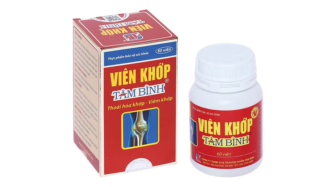 VIÊN UỐNG GIẢM THOÁI HÓA KHỚP VIÊN KHỚP TÂM BÌNH 60V 2