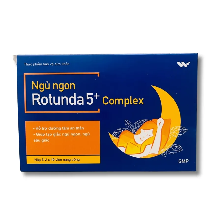 Viên Ngủ Ngon Rotunda 5+ Complex hỗ trợ giấc ngủ sâu và an thần (Hộp 30 viên)