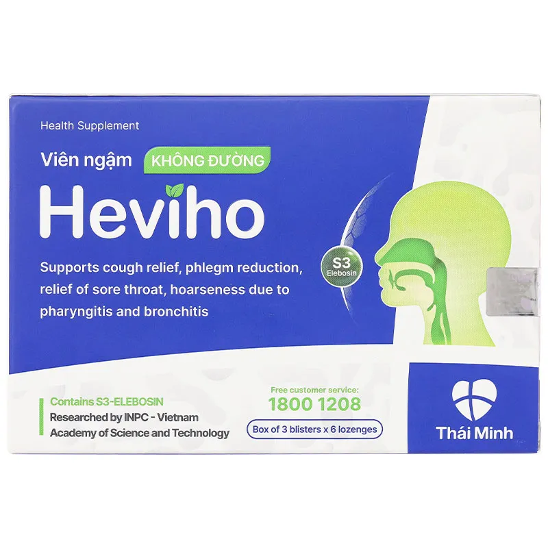 Viên ngậm Heviho không đường hỗ trợ giảm ho hộp 18 viên 4
