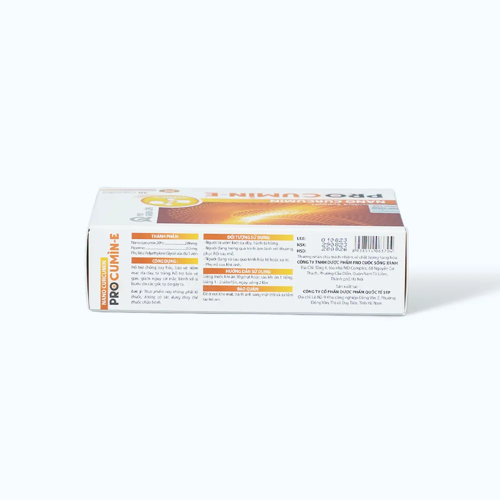 Viên nghệ Procumin-E (Hộp 3 vỉ x 10 viên) hỗ trợ dạ dày, bảo vệ niêm mạc 6