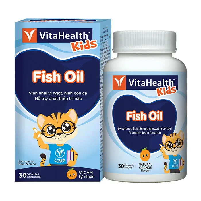 Viên nhai bổ sung dầu cá Kids Fish Oil VitaHealth 30 viên