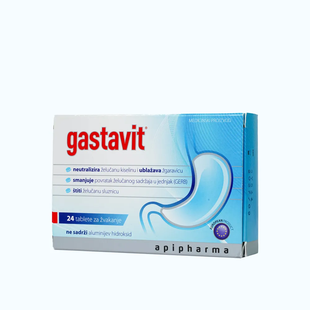 Viên Nhai Gastavit Apipharma Hỗ trợ trào ngược dạ dày (Hộp 24 viên) 2