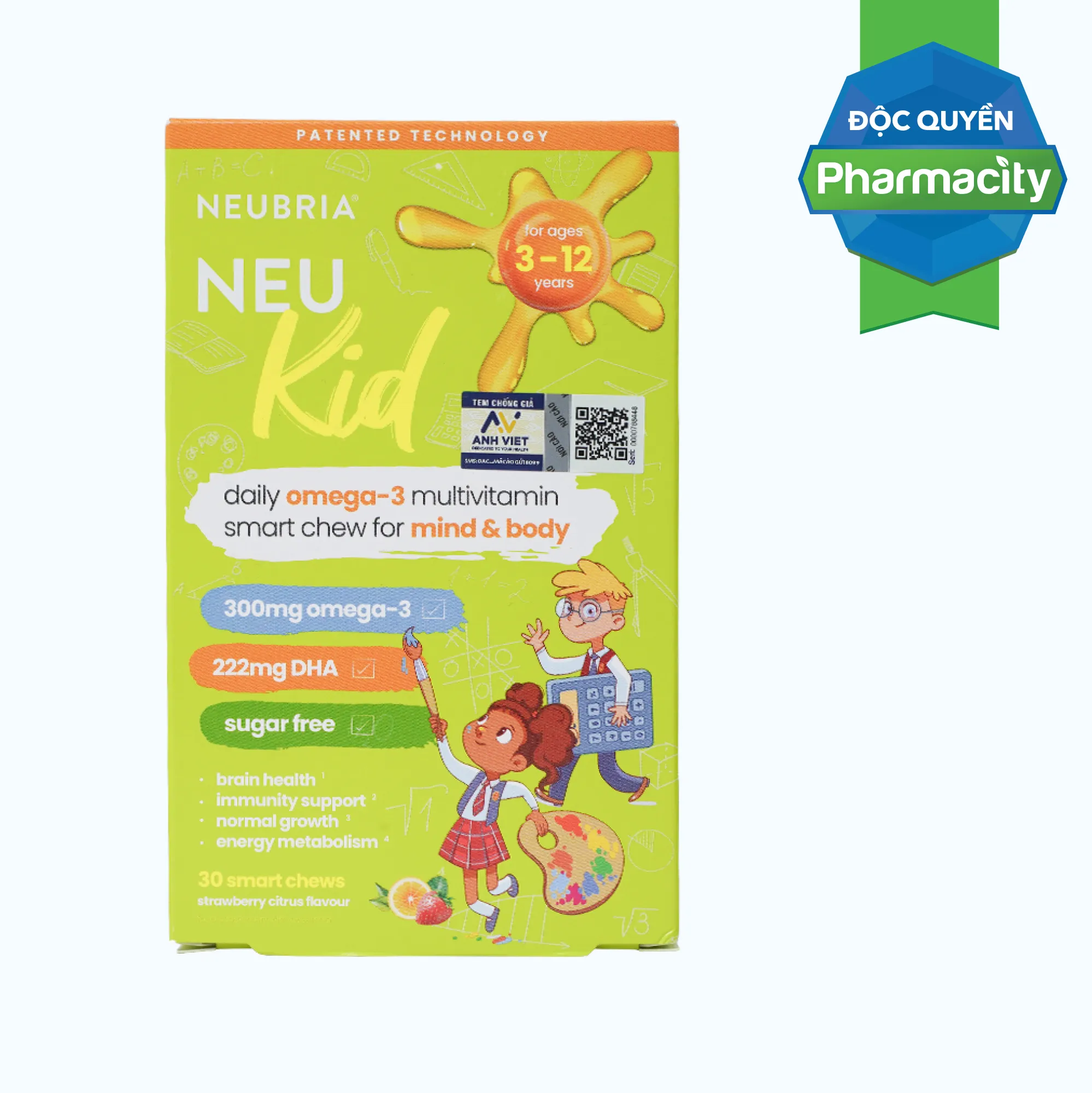 Viên nhai Neubria Neu Kid bổ sung Omega 3 DHA Cho Trẻ (Hộp 30 viên)