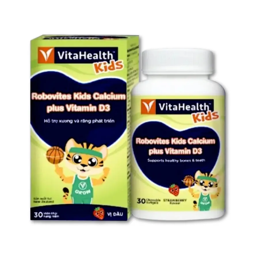 Viên Nhai Vitahealth Robovites Kids Calcium Plus Vitamin D3 Bổ Sung Canxi Và Vitamin D3 Cho Trẻ Em (Hộp 30 Viên)