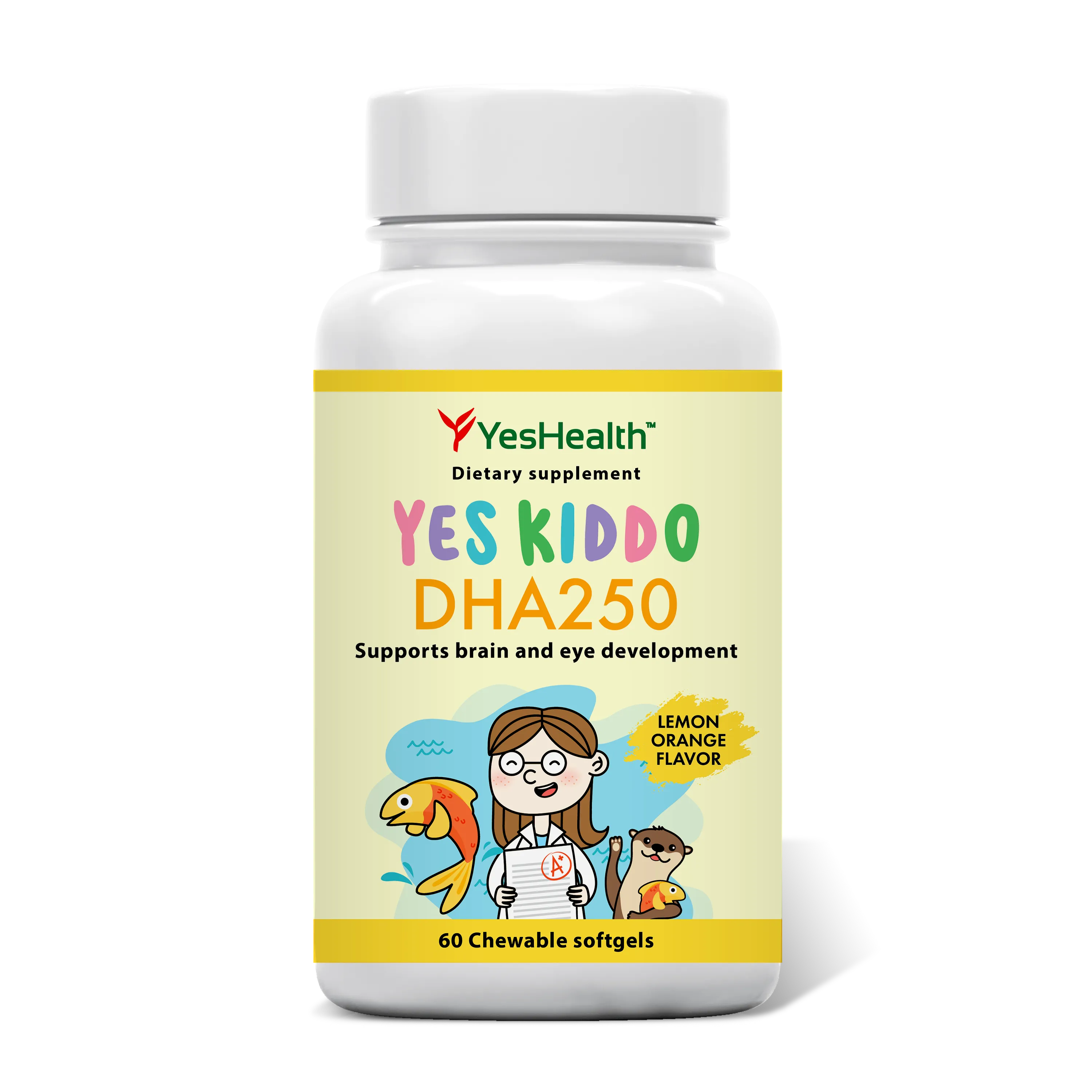 Viên nhai Yes Kiddo DHA 250 bổ sung DHA, hỗ trợ phát triển não bộ cho bé (Hộp 60 viên) 2