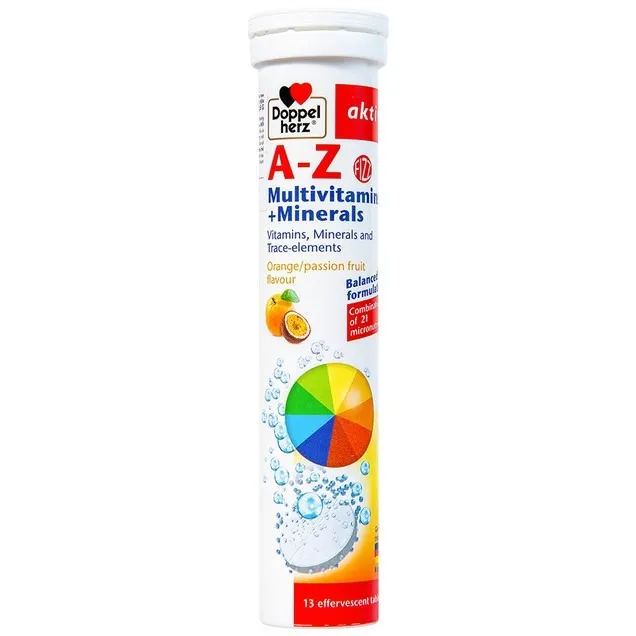 Viên sủi A-Z Fizz Doppelherz Aktiv bổ sung vitamin và khoáng chất (Tuýp 13 viên)