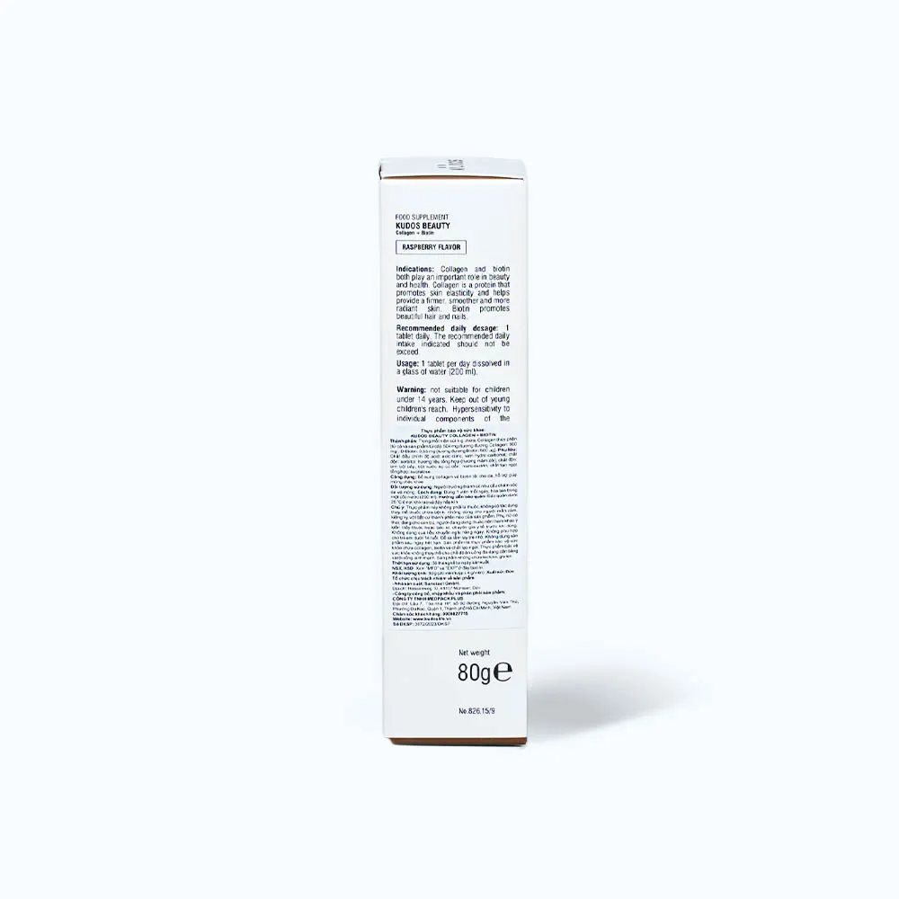 Viên sủi KUDOS Collagen + Biotin (20 viên) hỗ trợ đẹp da, tóc móng chắc khỏe 5