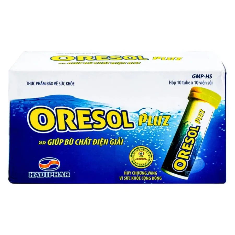 VIÊN SỦI GIÚP BÙ CHẤT ĐIỆN GIẢI ORESOL PLUZ HADIPHAR 10V 2