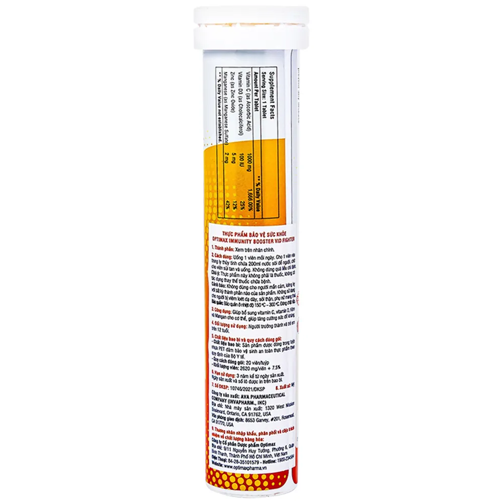 VIÊN SỦI TĂNG SỨC ĐỀ KHÁNG OPTIMAX IMMUNITY BOOSTER VID-FIGHTER 20V 10