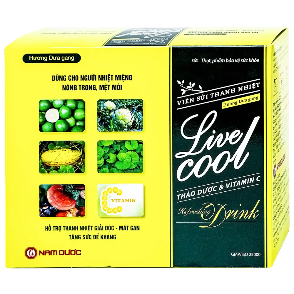 VIÊN SỦI THANH NHIỆT LIVECOOL HƯƠNG DƯA GANG 16V 4