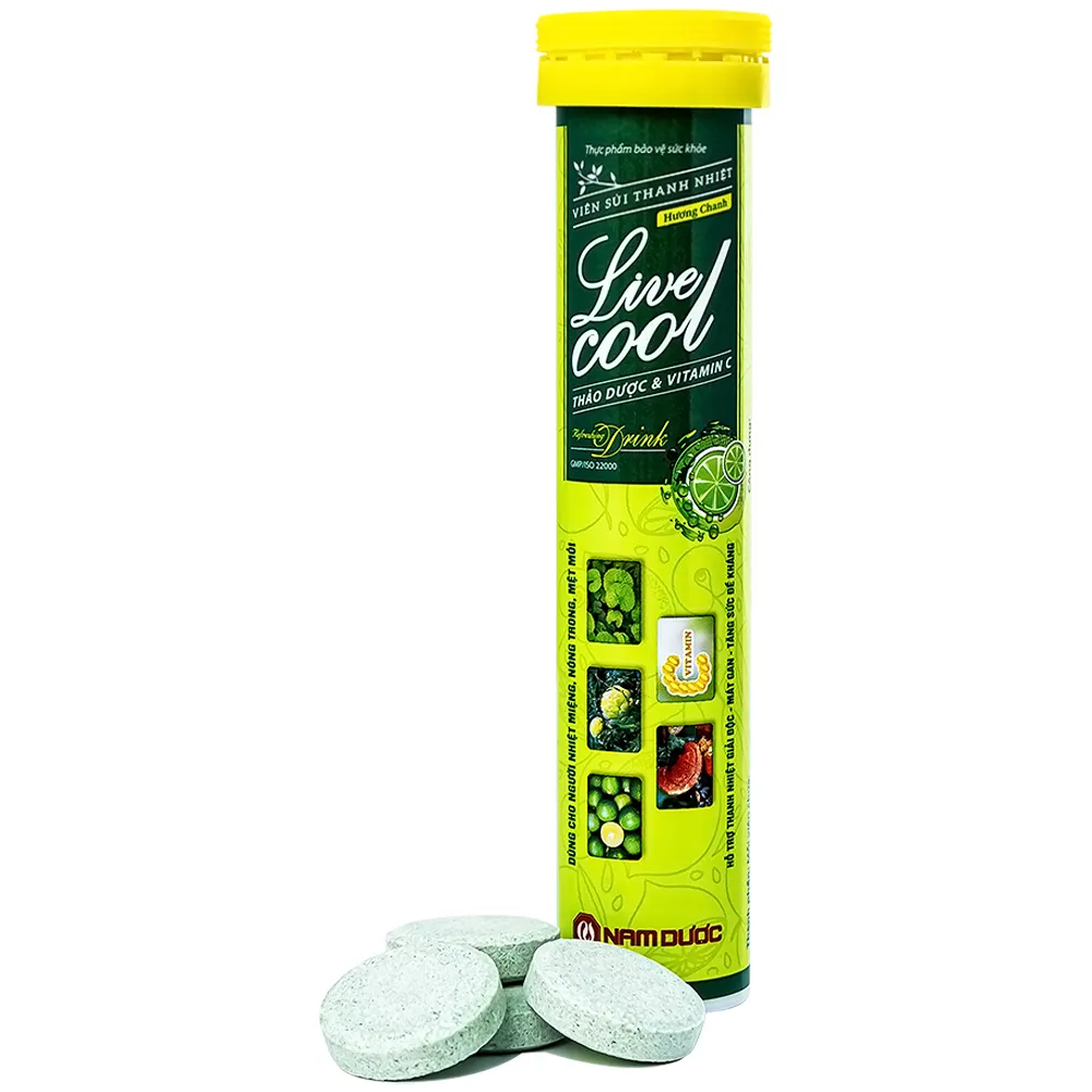 Viên sủi Livecool Nam Dược thanh nhiệt giải độc, mát gan, tăng cường sức đề kháng hương chanh (Tuýp 16 viên) 3