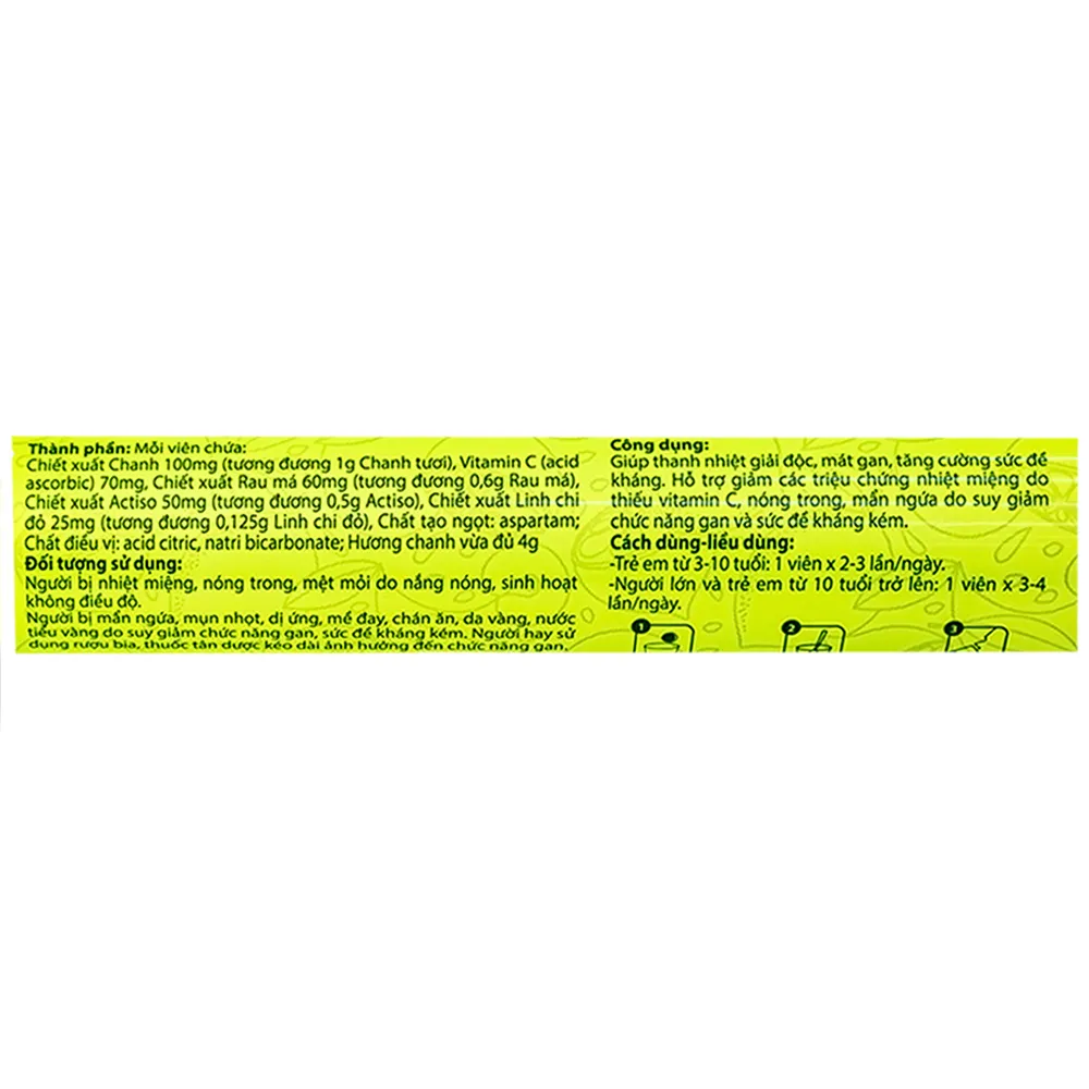 Viên sủi Livecool Nam Dược thanh nhiệt giải độc, mát gan, tăng cường sức đề kháng hương chanh (Tuýp 16 viên) 4
