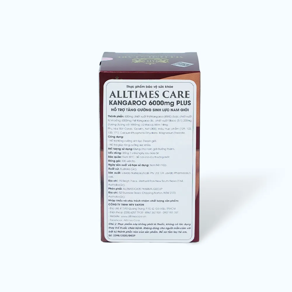 Viên uống Alltimes Care Kangaroo 6000mg Plus (Hộp 100 viên) hỗ trợ sinh lý nam 4