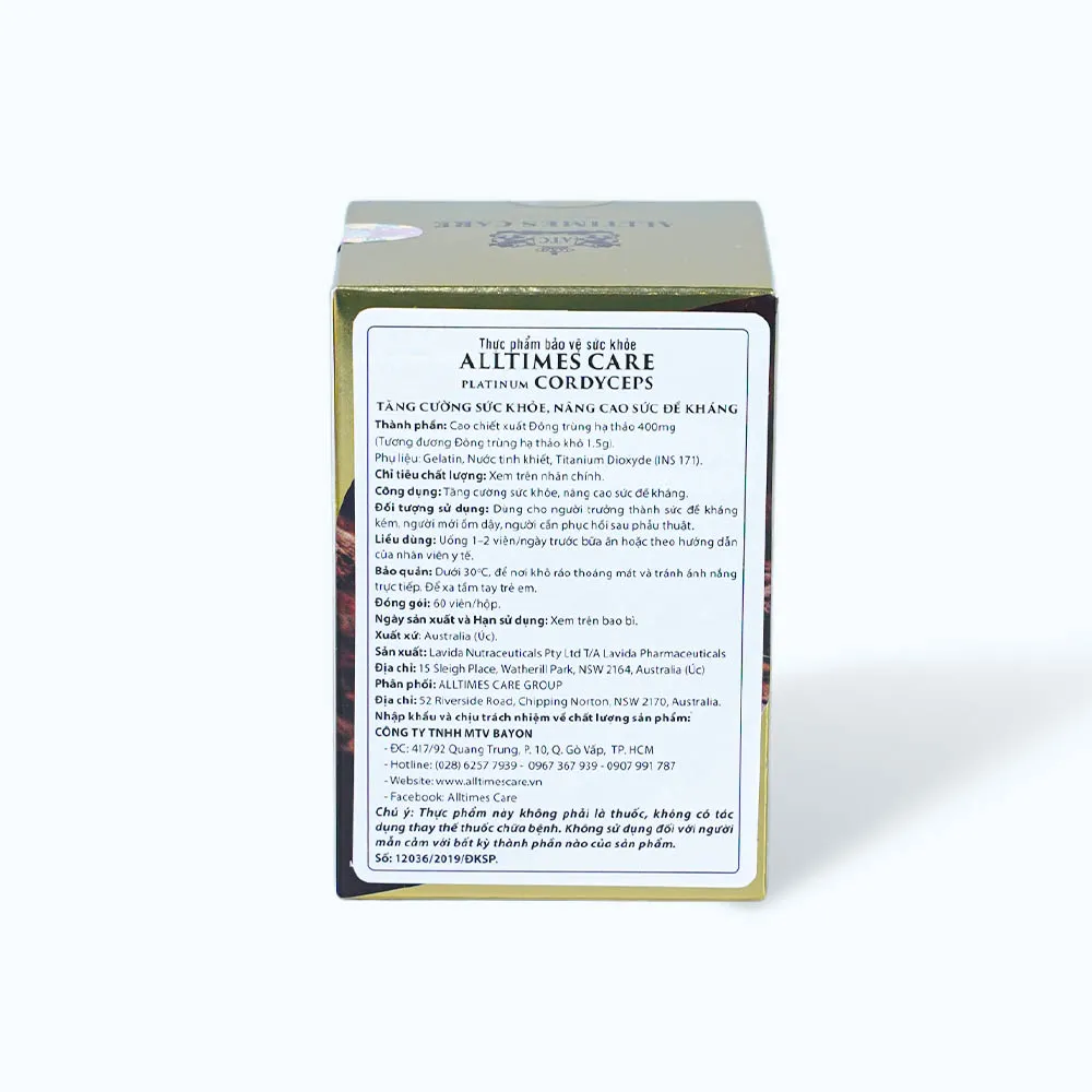 Viên uống Alltimes Care Platinum Cordyceps (Hộp 60 viên) tăng cường sức khỏe 4