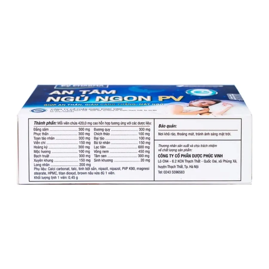 Viên uống An Tâm Ngủ Ngon PV Pharma giúp an thần, giảm căng thẳng (5 vỉ x 10 viên) 3