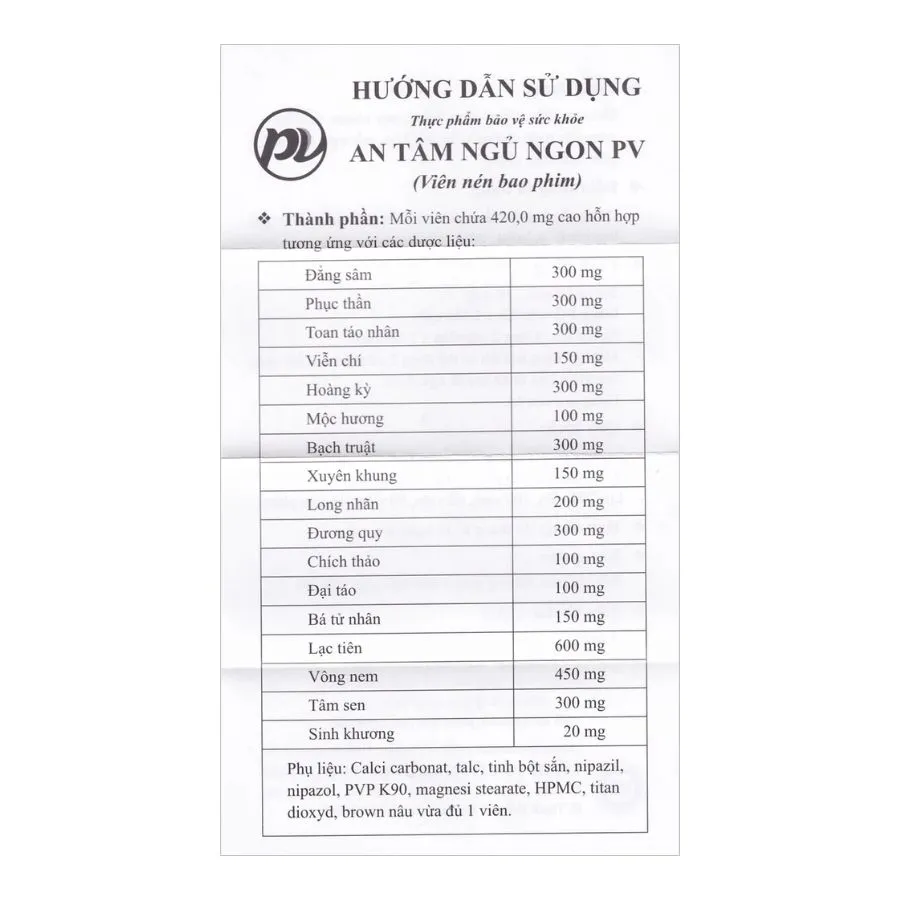 Viên uống An Tâm Ngủ Ngon PV Pharma giúp an thần, giảm căng thẳng (5 vỉ x 10 viên) 7