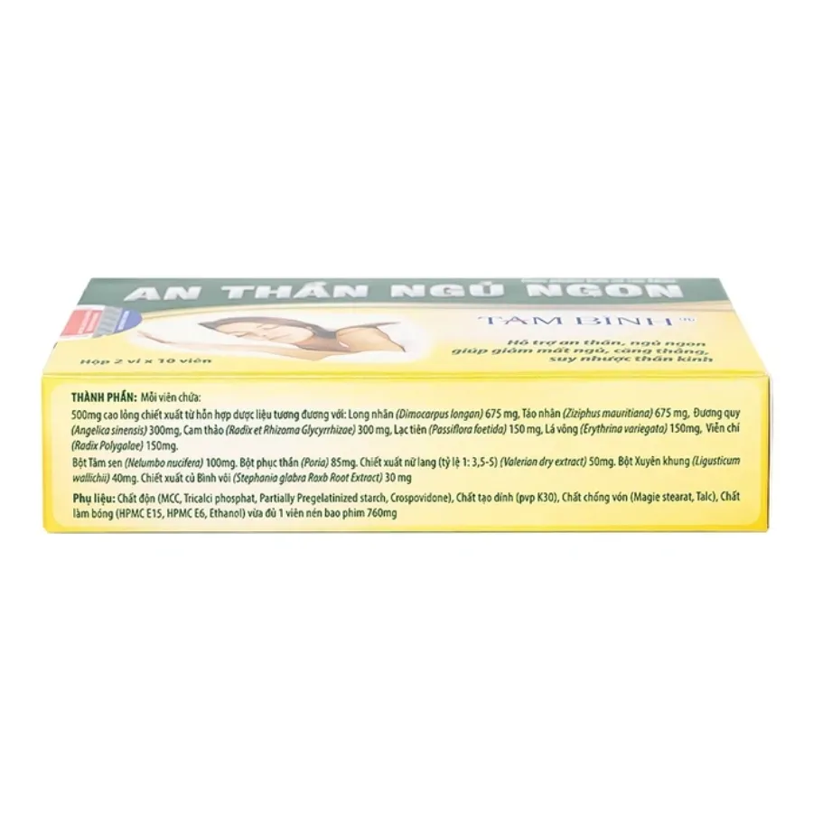 VIÊN UỐNG HỖ TRỢ GIẢM MẤT NGỦ AN THẦN NGỦ NGON TÂM BÌNH 2X10 5