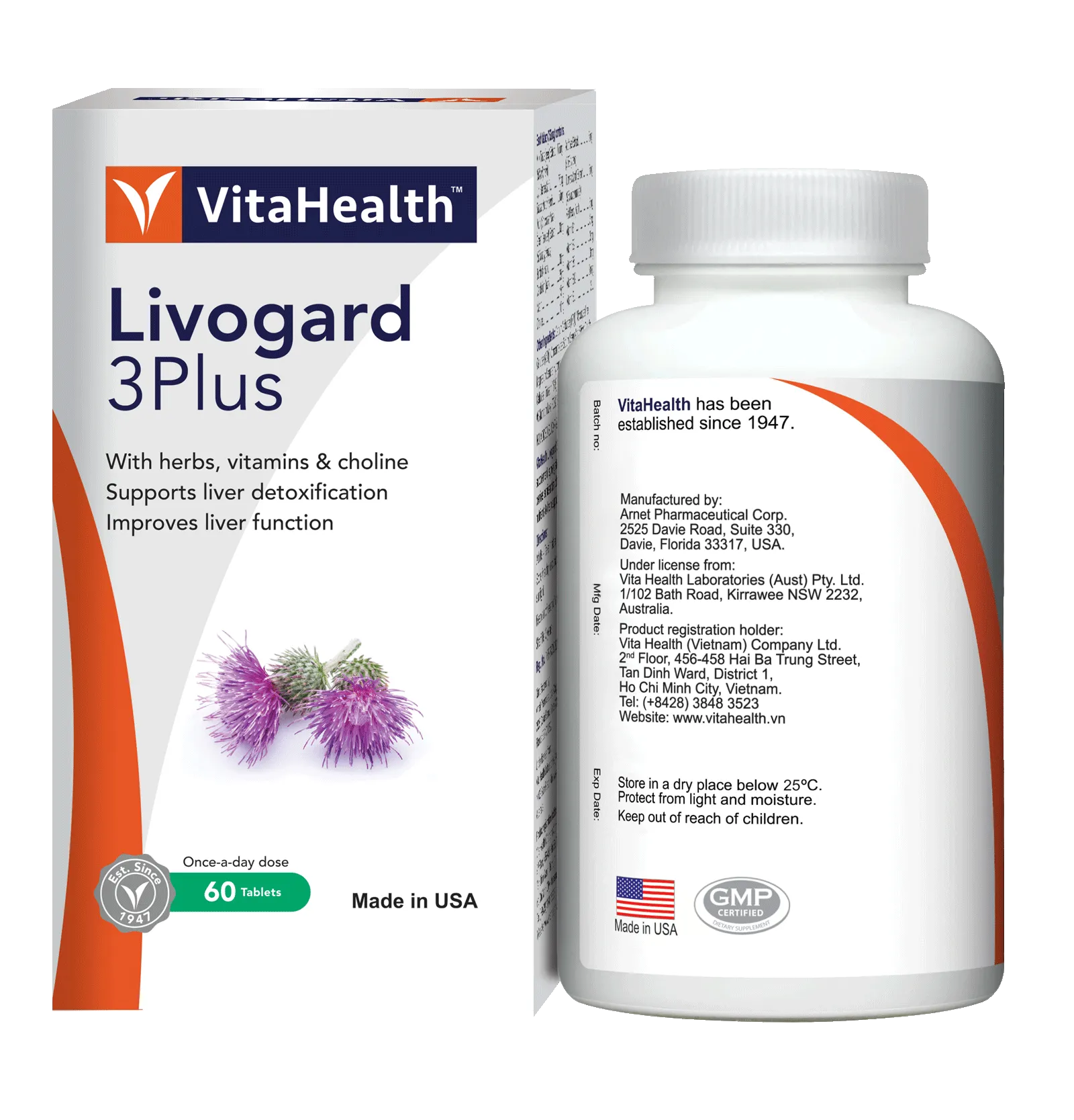 Viên uống bổ gan Livogard 3Plus- giúp tăng cường chức năng gan, thanh nhiệt giải độc gan (60 viên) 2