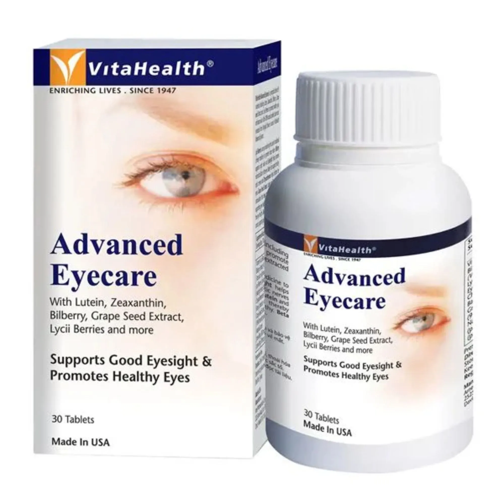 Viên Uống Bổ Mắt VitaHealth Advanced Eyecare 30 Viên – Dưỡng Mắt Khỏe, Giảm Mỏi Mắt