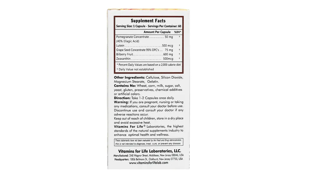 Viên Uống Bổ Mắt Vitamins For Life Bright Eye hộp 60 viên 4