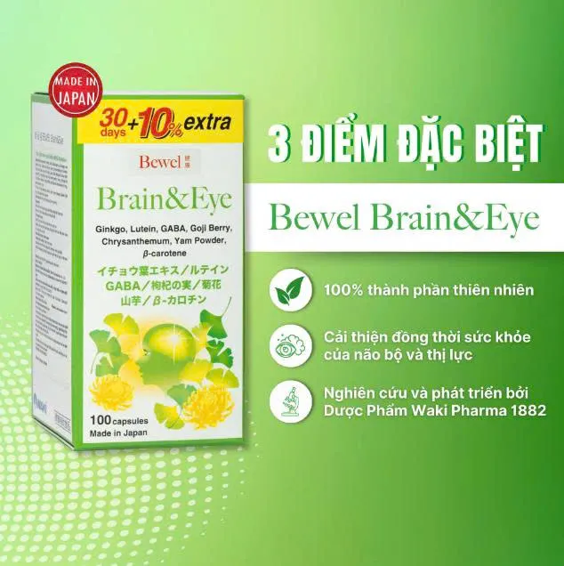 Viên uống bổ não, sáng mắt Bewel Brain & Eye 100 viên
